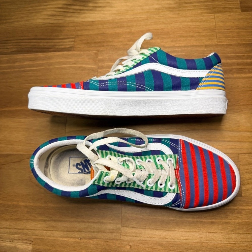 Vans‎ Old Skool Deck Club Multi Stripe Shoes Men's 8 Women's 9.5 Rare